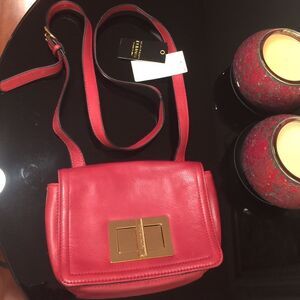Red leather crossbody